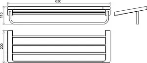 Полотенцедержатель Ravak 10° хром X07P327, 2