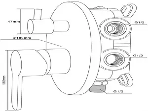 Смеситель для ванны скрытого монтажа Swedbe Platta хром 5521, 2