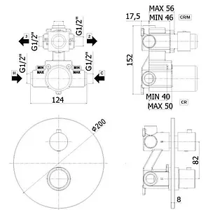 Термостат для 2 потребителей Paffoni Light хром LIQ018CR, 2