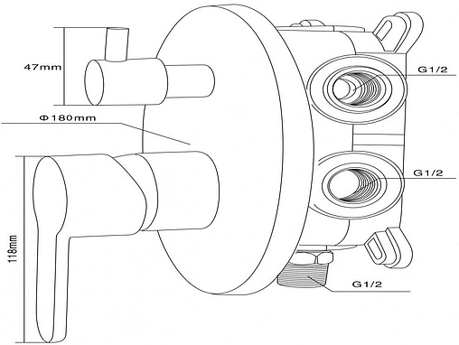 Смеситель для ванны скрытого монтажа Swedbe Platta хром 5521