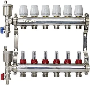Группа коллекторная с расходомерами 6 отводов 1&quot;в/в x ¾&quot;ек Zota GR4932008006, 1