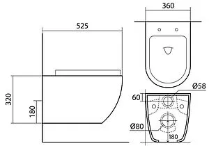 Унитаз подвесной безободковый Aquatek Европа белый AQ1901-00, 2