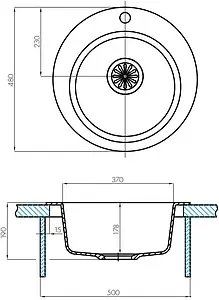 Мойка кухонная Aquaton Иверия 48 графит 1A711032IV210 Мойка кухонная Aquaton Иверия 48 графит 1A711032IV210, 2
