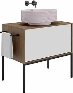 Тумба-умывальник Kerama Marazzi Atollo 80 белый матовый/дерево AT.80\WHT.M+, 5