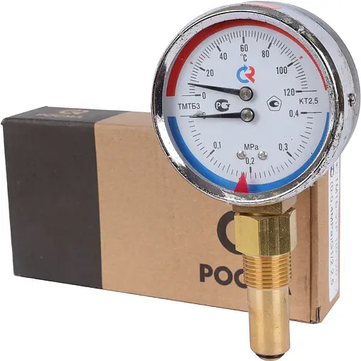 Термоманометр радиальный Росма ТМТБ-31Р.1 80мм 4 бар 120°С гильза 46мм ½&quot; 00000002328