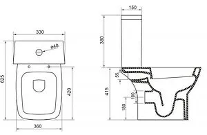 Чаша унитаза BelBagno Lago белый BB128CP, 2