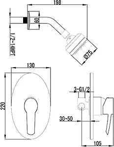 Душевая система со смесителем для душа Lemark Atlantiss хром LM3220C Душевая система со смесителем для душа Lemark Atlantiss хром LM3220C, 2