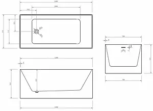 Ванна акриловая отдельностоящая Abber 150x70 AB9274-1.5 Ванна акриловая отдельностоящая Abber 150x70 AB9274-1.5, 2