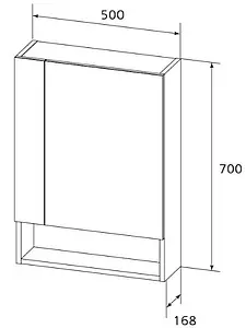 Шкаф-зеркало Milardo Volga 50 белый VOL5000M99, 2
