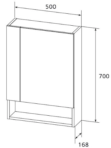 Шкаф-зеркало Milardo Volga 50 R белый VOL5000M99