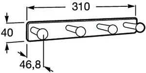 Планка с 4-мя крючками Roca Victoria хром 816652001 Планка с 4-мя крючками Roca Victoria хром 816652001, 2