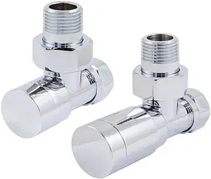 Комплект вентилей регулирующих угловых 15x1.0 x ½"н Schlosser Elegant хром 604200004 Комплект вентилей регулирующих угловых 15x1.0 x ½"н Schlosser Elegant хром 604200004, 1