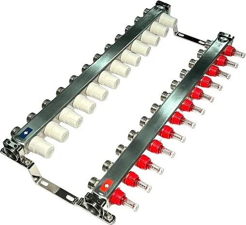 Группа коллекторная с расходомерами 12 отводов 1&quot;в/в x ¾&quot;ек Uni-fitt OPTIMAL 450B4312.RU