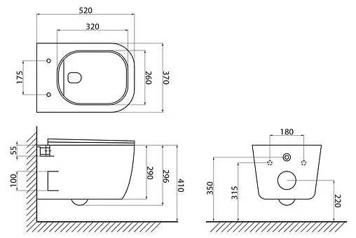 Комплект 5 в 1 BelBagno Genova BB1102CH/BB1102SC/BB002-80/BB005-PR-CHROME с кнопкой хром глянцевый