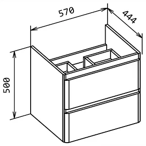 Тумба-умывальник подвесная BelBagno ALBANO-CER 60 Robere Nature Grigio ALBANO-CER-600-2C-SO-RNG+12060-KL, 2