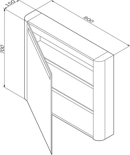 Шкаф-зеркало Am.Pm Sensation 80 L серый шелк M30MCL0801FG