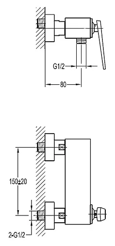Смеситель для душа Cezares Baden хром BADEN-F-D-01