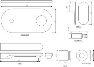 Смеситель для раковины из стены Jaquar Opal Prime хром OPP-CHR-15233NKPM, 2