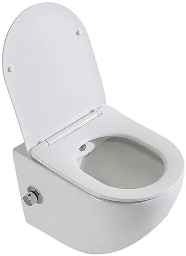 Унитаз подвесной безободковый с функцией биде и встроенным смесителем BelBagno Uno белый BB3105CHR-BS/SC