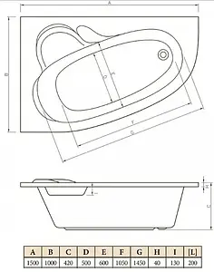 Ванна акриловая C-bath Atlant 150x100 L CBA00102L Ванна акриловая C-bath Atlant 150x100 L CBA00102L, 2