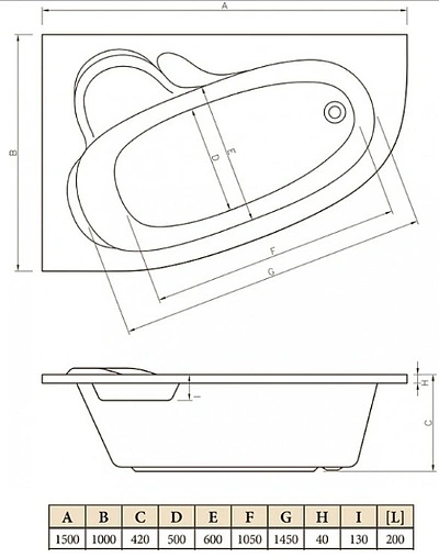 Ванна акриловая C-bath Atlant 150x100 L CBA00102L Ванна акриловая C-bath Atlant 150x100 L CBA00102L