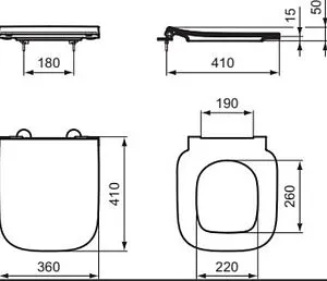 Крышка-сиденье для унитаза с микролифтом Ideal Standard I.Life S белый T532901 Крышка-сиденье для унитаза с микролифтом Ideal Standard I.Life S белый T532901, 2