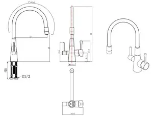 Смеситель для кухни с подключением к фильтру Lemark Comfort бронза/чёрный LM3075B Смеситель для кухни с подключением к фильтру Lemark Comfort бронза/чёрный LM3075B, 2