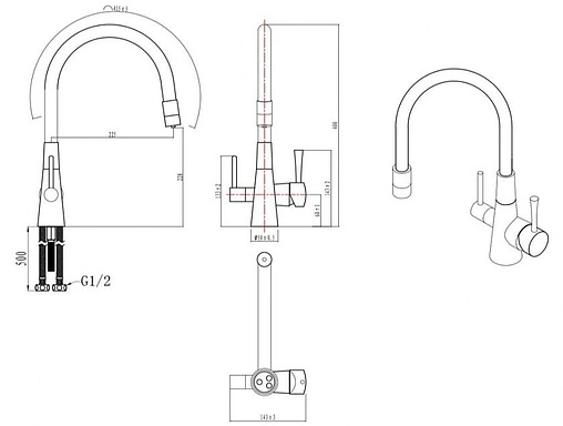 Смеситель для кухни с подключением к фильтру Lemark Comfort бронза/чёрный LM3075B