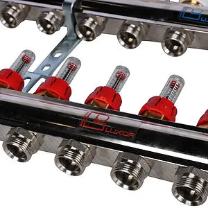 Группа коллекторная с расходомерами 9 отводов 1"в/в x ¾"ек Luxor CD 477/9 15662709N Группа коллекторная с расходомерами 9 отводов 1"в/в x ¾"ек Luxor CD 477/9 15662709N, 5