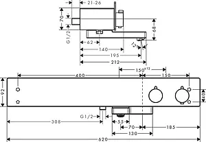 Термостат для ванны Hansgrohe ShowerTablet 600 хром 13109000 Термостат для ванны Hansgrohe ShowerTablet 600 хром 13109000, 2