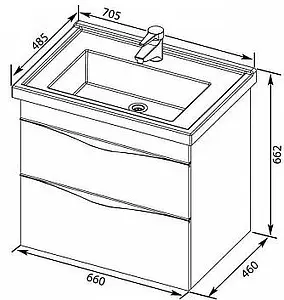Тумба-умывальник Aquanet Эвора 70 белый 00184307+00182323 Тумба-умывальник Aquanet Эвора 70 белый 00184307+00182323, 2