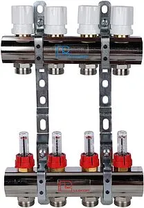Группа коллекторная с расходомерами 4 отвода 1&quot;в/в x ¾&quot;ек Luxor CD 473M/4 15652704MN, 1