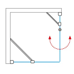 Душевое ограждение 1000x1000мм прозрачное стекло Roltechnik Lega Lift Line LZDO1+LZB/1000*1000 226-1000000-00-02+228-1000000-00-02, 3