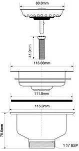 Выпуск с корзиной для мойки Mc Alpine хром MRSKW7 Выпуск с корзиной для мойки Mc Alpine хром MRSKW7, 2