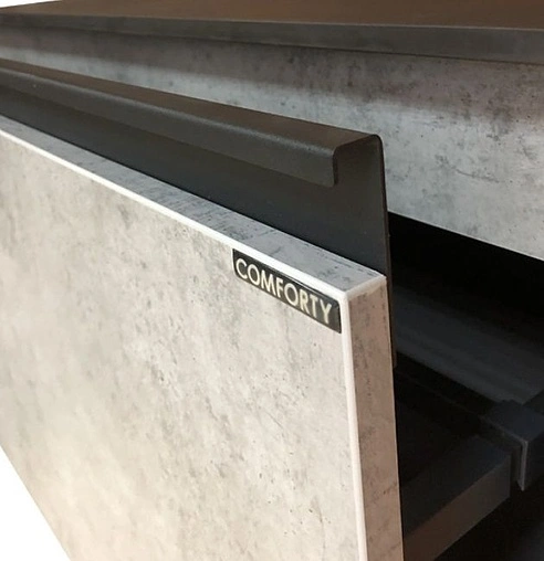 Тумба-умывальник подвесная Comforty Эдинбург 75 бетон светлый/чёрный 00004149066CF