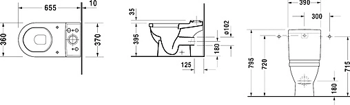 Унитаз-компакт Duravit Starck 3 белый 0126090000+0920100005
