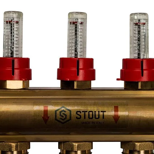 Группа коллекторная с расходомерами 5 отводов 1&quot;в/в x ¾&quot;ек Stout SMB 0473 000005