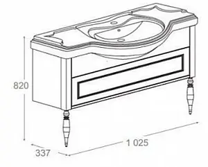 Тумба-умывальник напольная Roca America 105 дуб тёмный шоколад ZRU9302944+327205000, 2