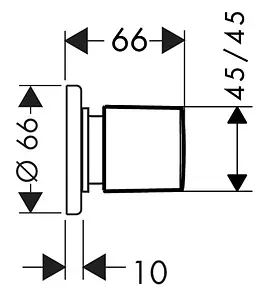 Вентиль запорный Hansgrohe Metris E хром 31677000, 2