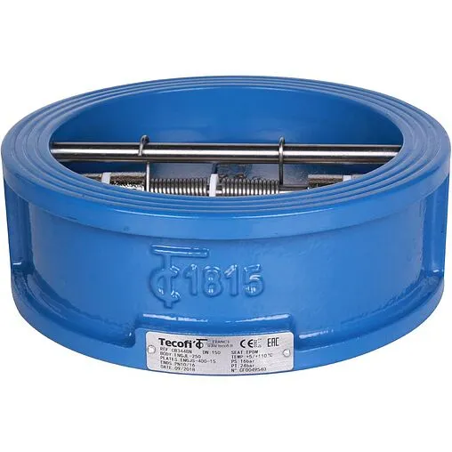 Клапан обратный поворотный двустворчатый межфланцевый Ду150 Ру16 Tecofi CB3448N-EP0150