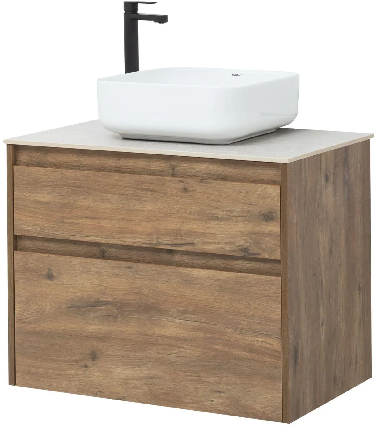 Тумба-умывальник подвесная Aquanet Nova Lite 75 дуб рустикальный 00249515+00242338