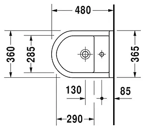 Биде подвесное Duravit Starck 3 белый 2231150000 Биде подвесное Duravit Starck 3 белый 2231150000, 2