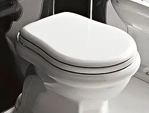 Крышка-сиденье для унитаза с микролифтом Kerasan Retro белый/бронза 108601 Крышка-сиденье для унитаза с микролифтом Kerasan Retro белый/бронза 108601, 3