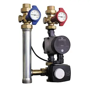 Насосный модуль с 3-х ходовым смесительным клапаном и сервоприводом 1½&quot;н х 1&quot;в WATTS HKM25 10026266 с насосом Grundfos Alpha 2L 25-60 180, 3