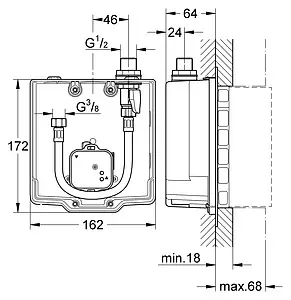 Скрытая часть смесителя для душа Grohe Euroeco Cosmopolitan 36337000, 2