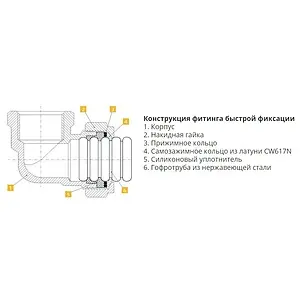 Уголок с креплением 15мм x ½"в Neptun IWS 15х½ EF Уголок с креплением 15мм x ½"в Neptun IWS 15х½ EF, 2