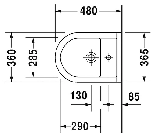 Биде подвесное Duravit Starck 3 белый 2231150000 Биде подвесное Duravit Starck 3 белый 2231150000