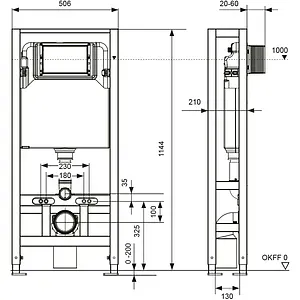Инсталляция для подвесного унитаза TECEspring S500393, 2