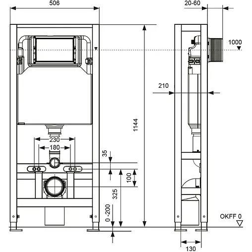 Инсталляция для подвесного унитаза TECEspring S500393