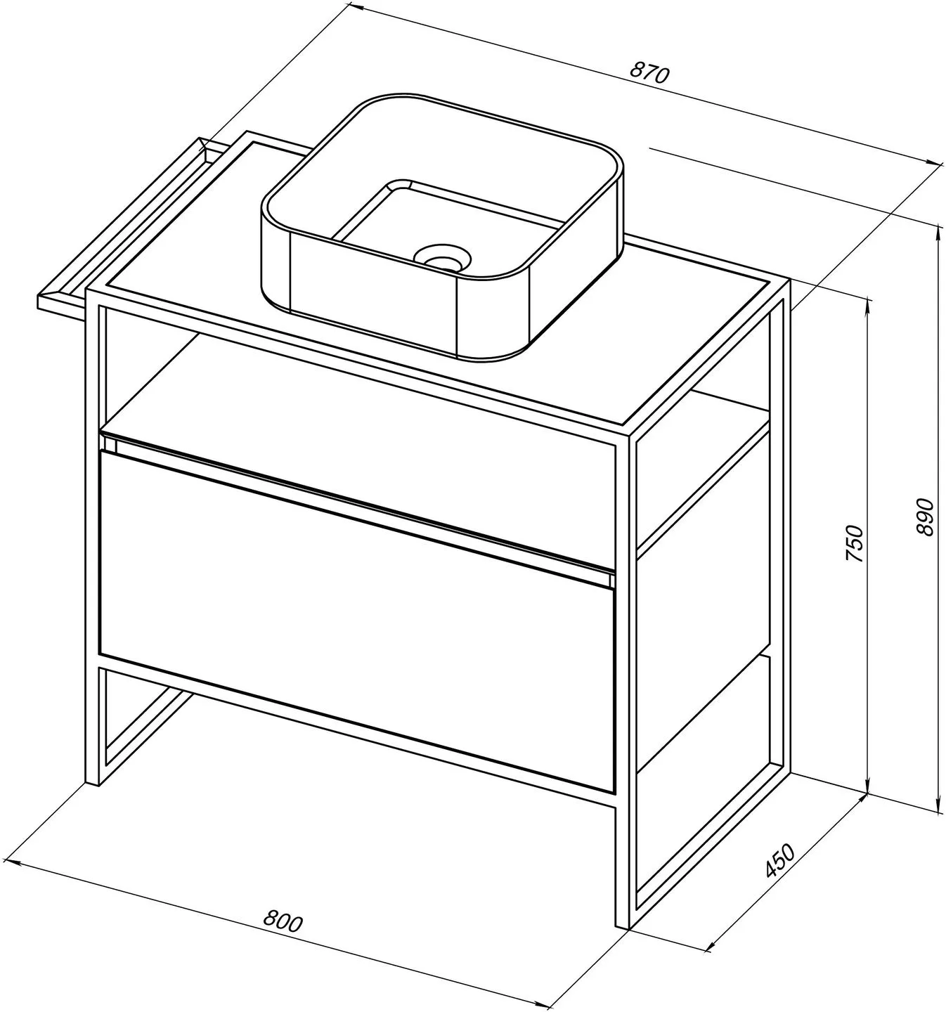 Тумба-умывальник напольная Allen Brau Priority 80 белый 1.31002.WM+, 2
